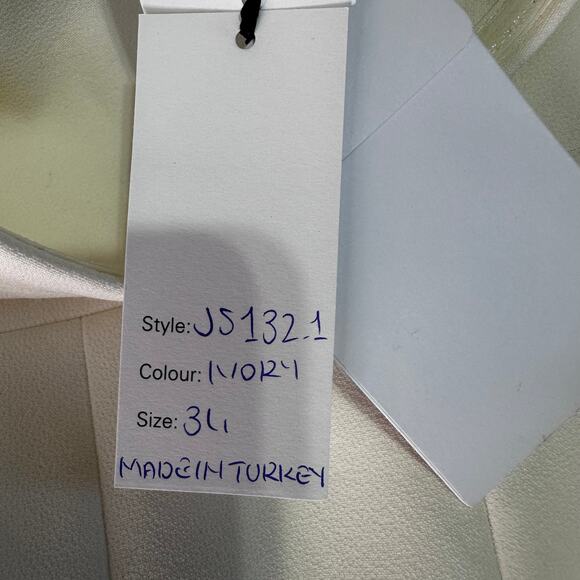 Safiyaa Strapless Crepe Jumpsuit Size 2 Ivory - Picture 7 of 15